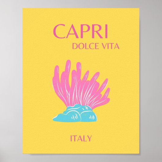 Capri Dolce Vita, Reiskunst, Geel Poster (Voorkant)