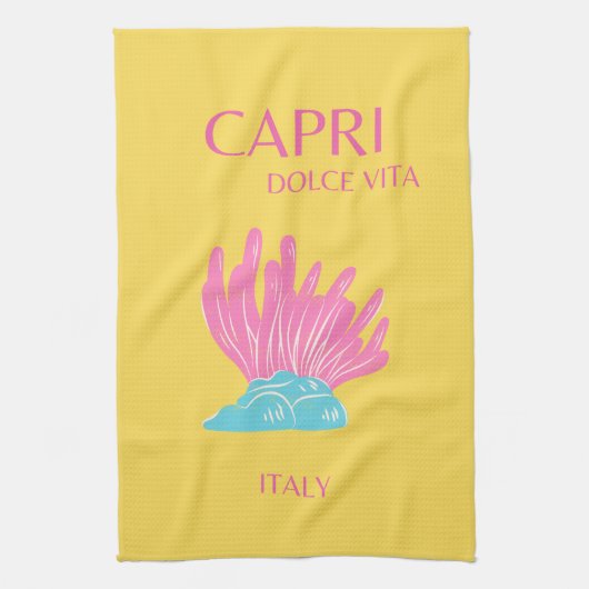 Capri Dolce Vita, Reiskunst, Geel Theedoek (Verticaal)