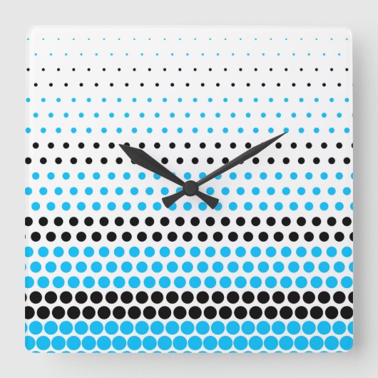 Capri en Black Polka Dot Vierkante Klok (Voorkant)