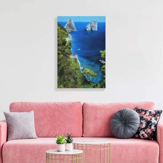 Capri Faraglioni Rocks Canvas Afdruk (Insitu (Woonkamer))