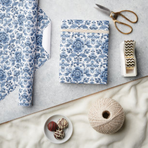 Capri flair: Blauw & Wit Italiaanse kunst Cadeaupapier