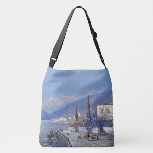 Capri Island Coast Italy Flowers Ocean Canvas tas (Achterkant)