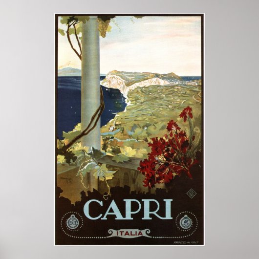 CAPRI ITALIA Travel Advertisement  Italiaans Poster (Voorkant)