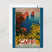  Capri Italiaans Reizen Advertentie Verf Briefkaart (Voorkant / Achterkant)