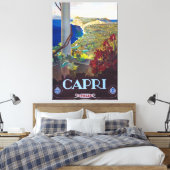 Capri  Italiaanse reisposter Canvas Afdruk (Insitu (Slaapkamer))