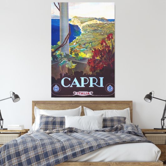 Capri  Italiaanse reisposter Canvas Afdruk (Insitu (Slaapkamer))
