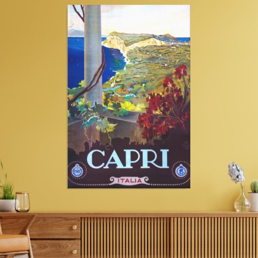 Capri  Italiaanse reisposter Canvas Afdruk (Insitu (Woonkamer))