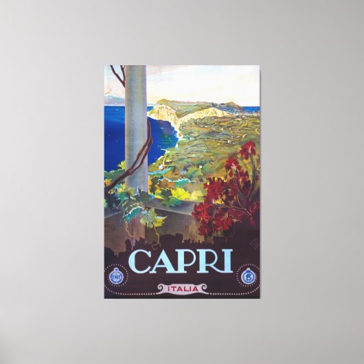 Capri  Italiaanse reisposter Canvas Afdruk (Voorkant)