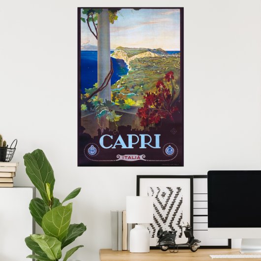 Capri  Italiaanse reisposter Poster (Thuiskantoor)