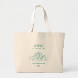 Capri Italiaanse Zomer Luxe Smaragd Pasta Grote Tote Bag