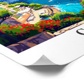 Capri Italië Art Vintage Travel Illustratie Poster (Hoek)