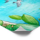 Capri Italië Art Waterverf Reisillustratie Poster (Hoek)