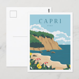 Capri Italië Beroemde Reisplaats Illustratie Briefkaart