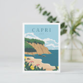 Capri Italië Beroemde Reisplaats Illustratie Briefkaart (Staand voorkant)