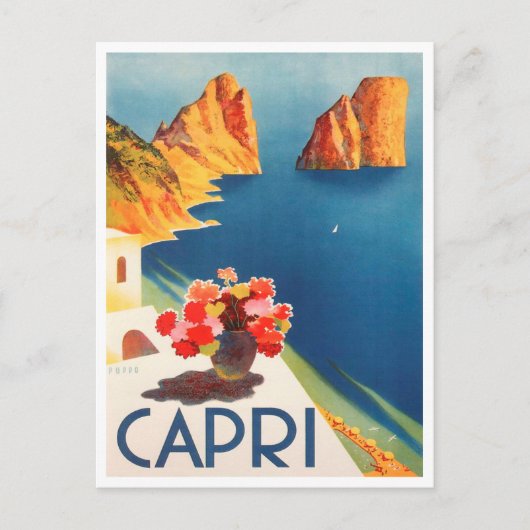 Capri, italië Briefkaart voor reizen met Vintage (Voorkant)