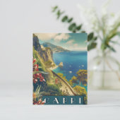 Capri, Italië Kust Vintage Reizen Briefkaart (Staand voorkant)