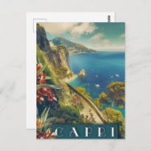 Capri, Italië Kust Vintage Reizen Briefkaart (Voorkant / Achterkant)