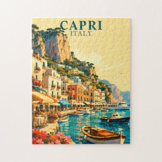 Capri Italië Marina Grande Haven Souvenir Legpuzzel (Verticaal)