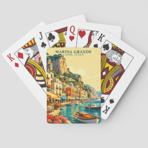 Capri Italië Marina Grande Haven Souvenir Pokerkaarten