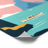 Capri Italië Minimalistisch  KunstPoster Poster (Hoek)