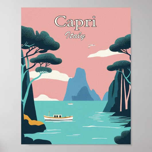 Capri Italië Minimalistisch  KunstPoster Poster (Voorkant)