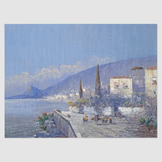 Capri Italië Ocean Flowers Tissue Paper Tissuepapier (Voorkant)