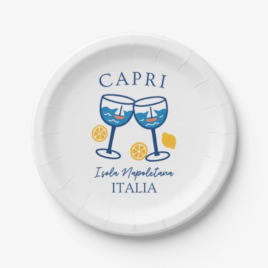 Capri Italië Partij Papieren Bordje (Voorkant)