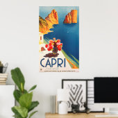 Capri, italië Poster voor reizen met Vintage (Thuiskantoor)