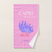 Capri, Italië, Preppy, Roze Bad Handdoek (Handdoek)