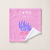 Capri, Italië, Preppy, Roze Bad Handdoek (Wasdoekje)