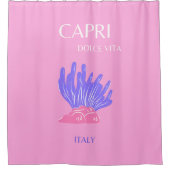 Capri, Italië, Preppy, Roze Douchegordijn (Voorkant)