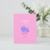 Capri, Italië, Preppy, Roze Feestdagenkaart (Staand voorkant)