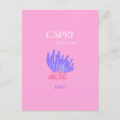 Capri, Italië, Preppy, Roze Feestdagenkaart (Voorkant)