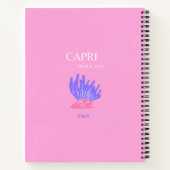 Capri, Italië, Preppy, Roze Notitieboek (Achterkant)