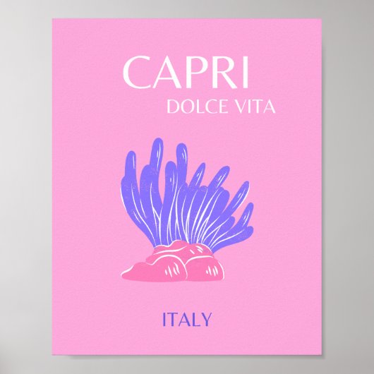 Capri, Italië, Preppy, Roze Poster (Voorkant)