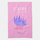 Capri, Italië, Preppy, Roze Theedoek (Verticaal)