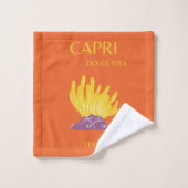 Capri, Italië, Reis, Preppy, Oranje Bad Handdoek (Wasdoekje)