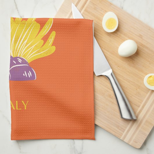 Capri, Italië, Reis, Preppy, Oranje Theedoek (Quarter Fold)