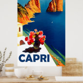 Capri, Italië. Reis uit vroeger tijden Poster (Keuken)