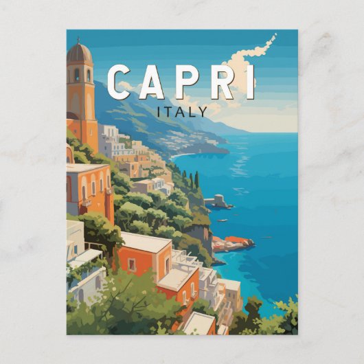 Capri Italië Reizen Kunst Vintage Briefkaart (Voorkant)