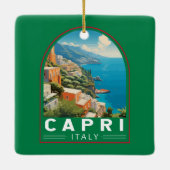 Capri Italië Reizen Kunst Vintage Keramisch Ornament (Achterkant)
