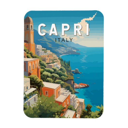Capri Italië Reizen Kunst Vintage Magneet (Verticaal)
