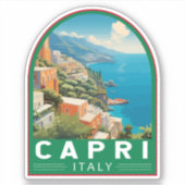 Capri Italië Reizen Kunst Vintage Sticker (Voorkant)