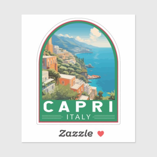 Capri Italië Reizen Kunst Vintage Sticker (Vel)