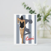 Capri Italië Retro Geïnspireerd Vakantie Reizen Briefkaart (Staand voorkant)