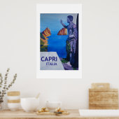 Capri Italië - Retro Style Poster (Keuken)