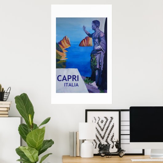 Capri Italië - Retro Style Poster (Thuiskantoor)