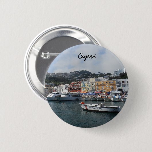 Capri, Italië Ronde Button 5,7 Cm (Voorkant /achterkant)