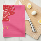 Capri, Italië, roze Theedoek (Quarter Fold)