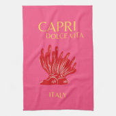 Capri, Italië, roze Theedoek (Verticaal)